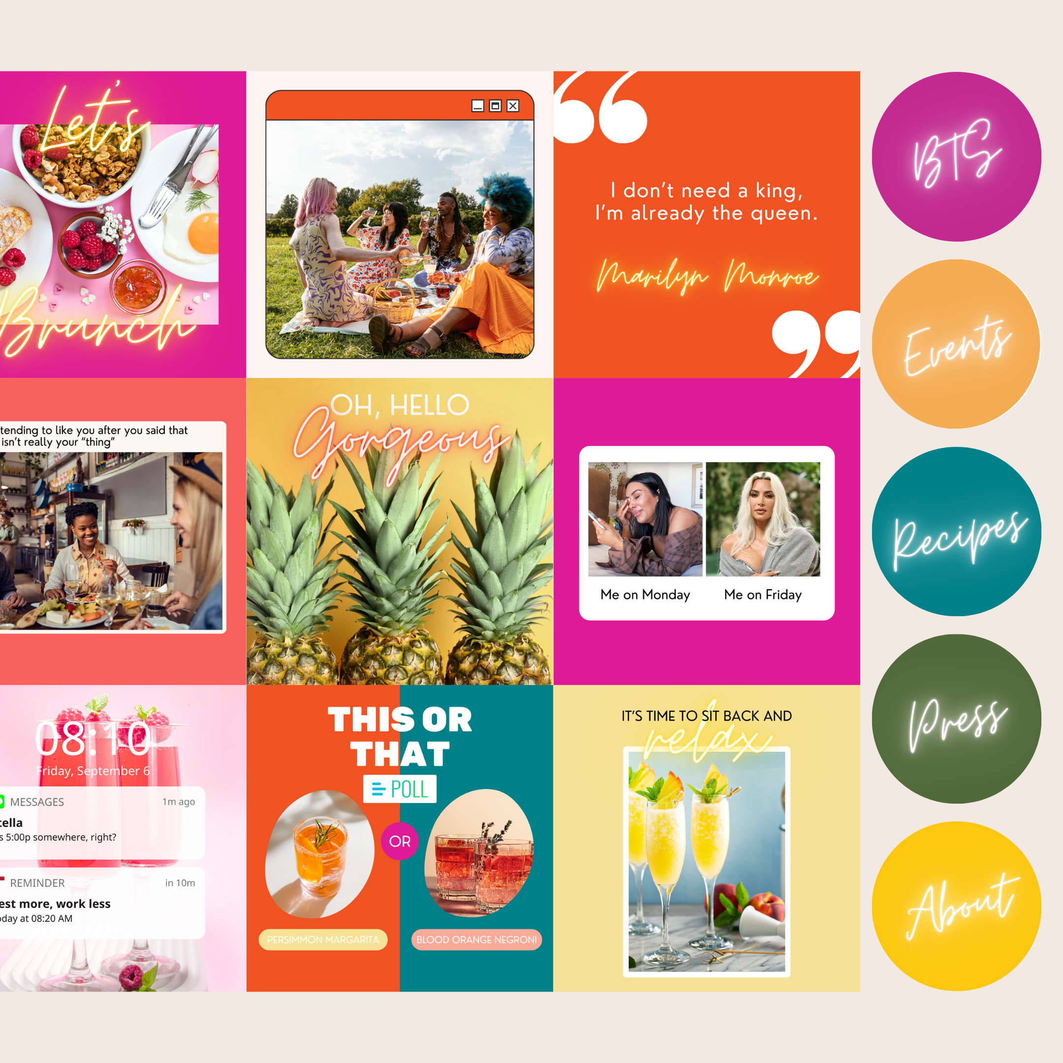 Bright & Colorful Instagram Templates