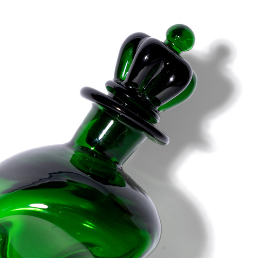 vintage green klukflaske decanter