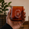 Load image into Gallery viewer, Good Old Fashioned Lovers Etched Amber Cocktail Tumblers (Set of 2)
