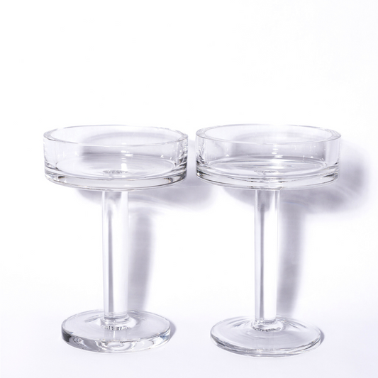 tall weighted coupe glasses, set of 2