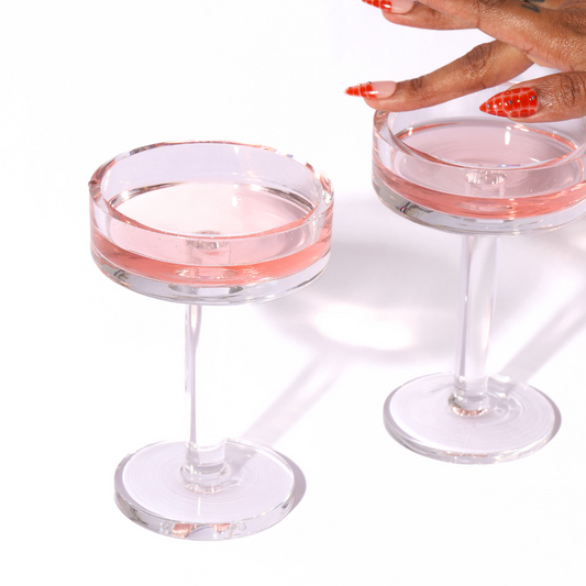 tall weighted coupe glasses, set of 2